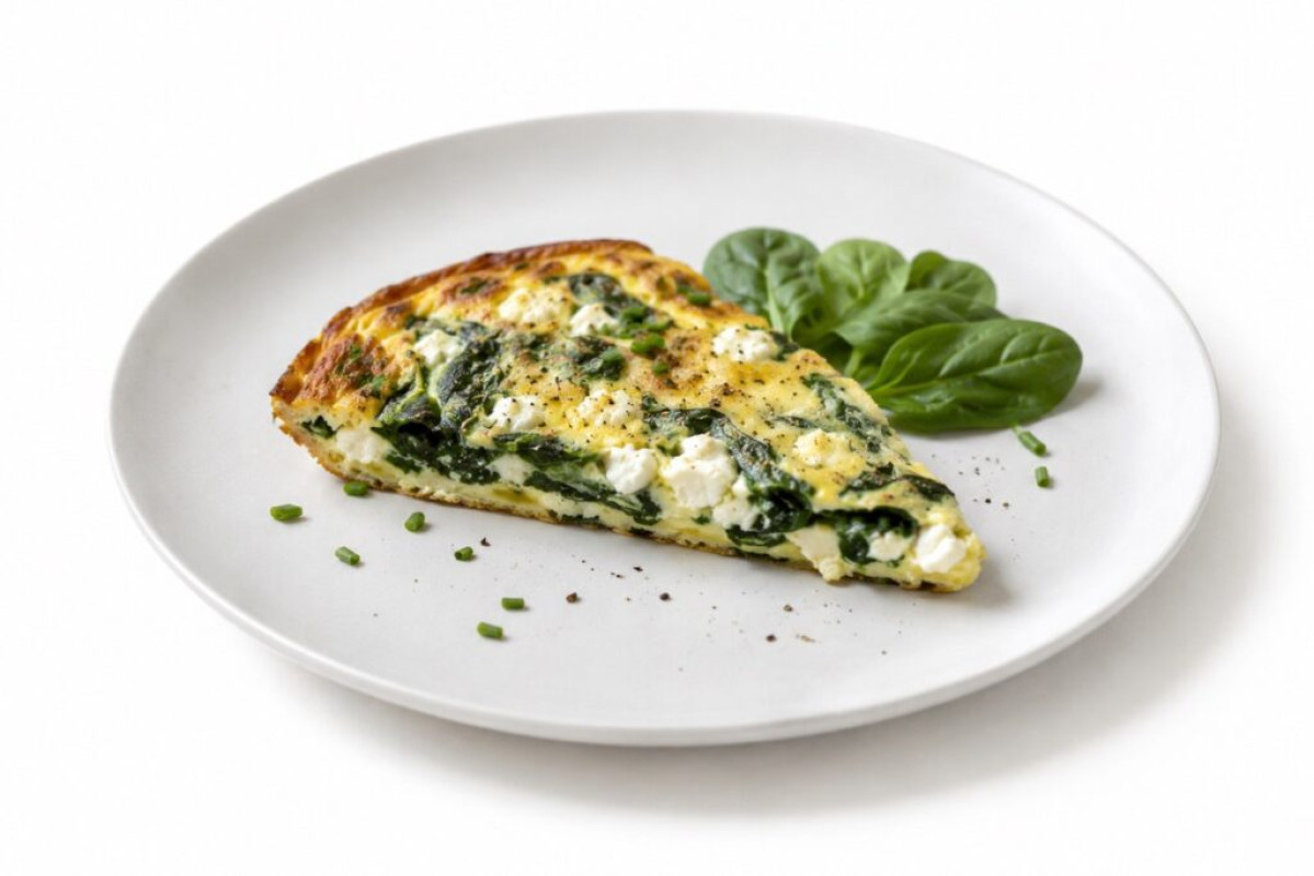 Špenátová frittata s cottage sýrem