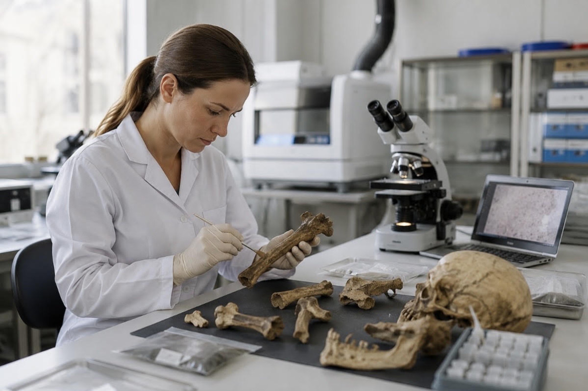 Moderní laboratoře a analýza DNA. Jak vědci určují stáří kostí
