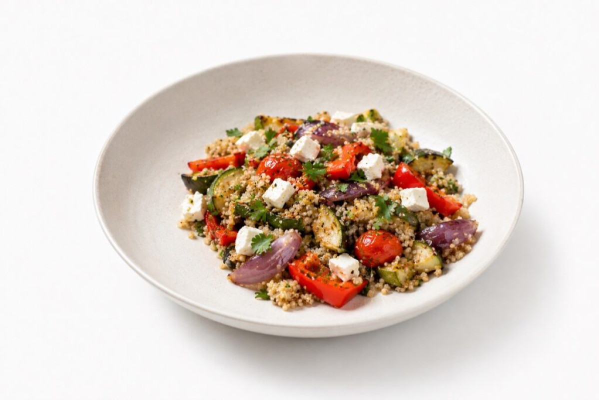 Quinoa s pečenou zeleninou a fetou pro zdravý jídelníček