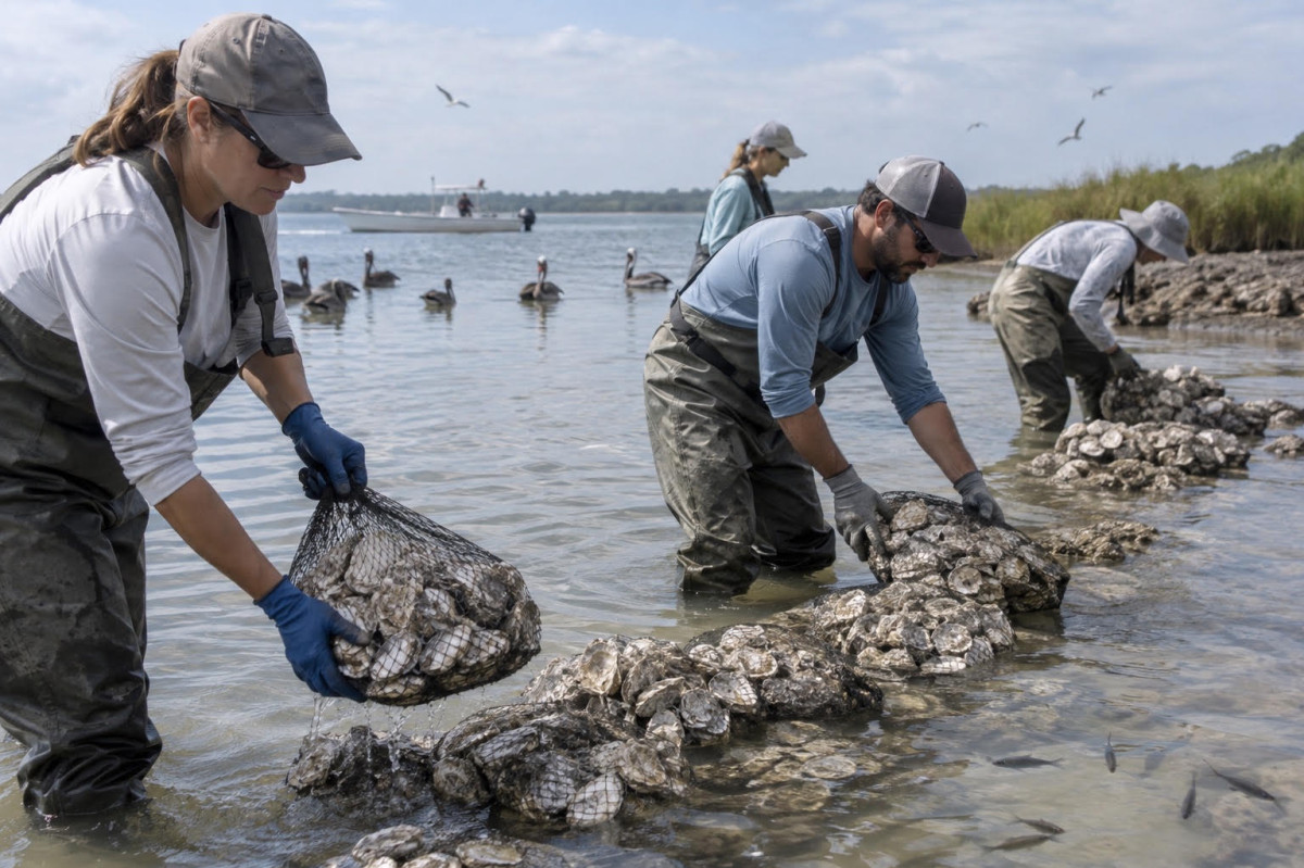 Z talíře zpět do moře. Florida obnovuje útesy z lastur