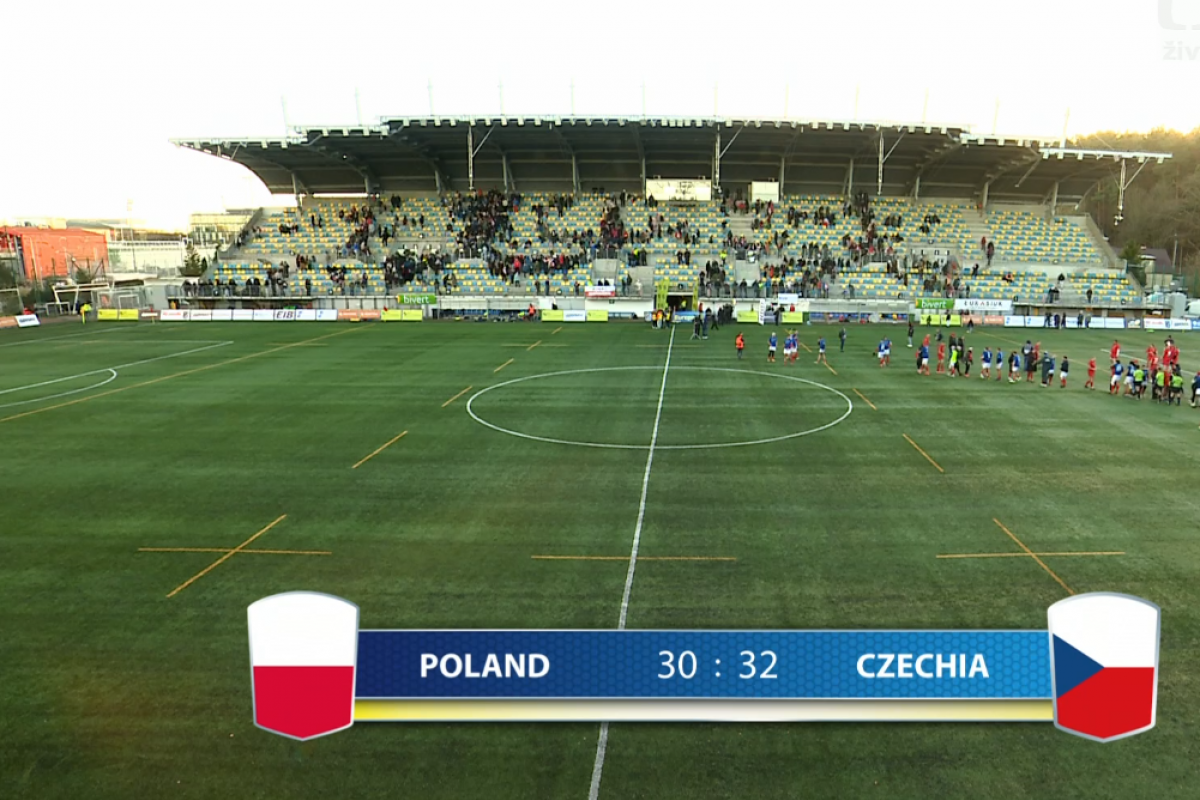 Čeští ragbisté vyhráli nad Polskem 32:30 a v tabulce ME skupiny Trophy přezimují první