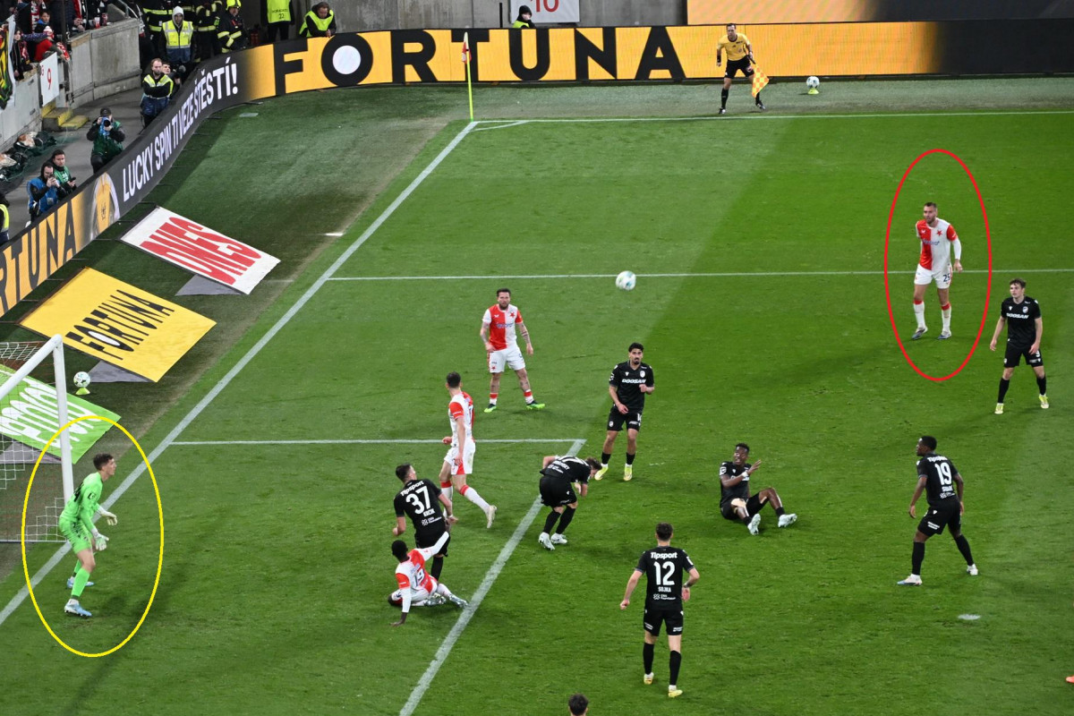 Nejvyššími fotbalisty na hřišti  byli při utkání Slavia - Plzeň  Wiegele a Chorý mají přes dva metry