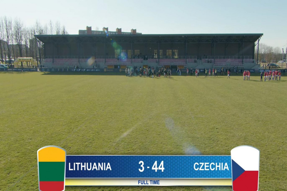 Nejvyšší vítězství čeští ragbisté na ME ve skupině Trophy dosáhli v Šiauliai ... Litva - Česko 3:44 Nejvyšší vítězství čeští ragbisté na ME ve skupině Trophy dosáhli v Šiauliai ... Litva - Česko 3:44