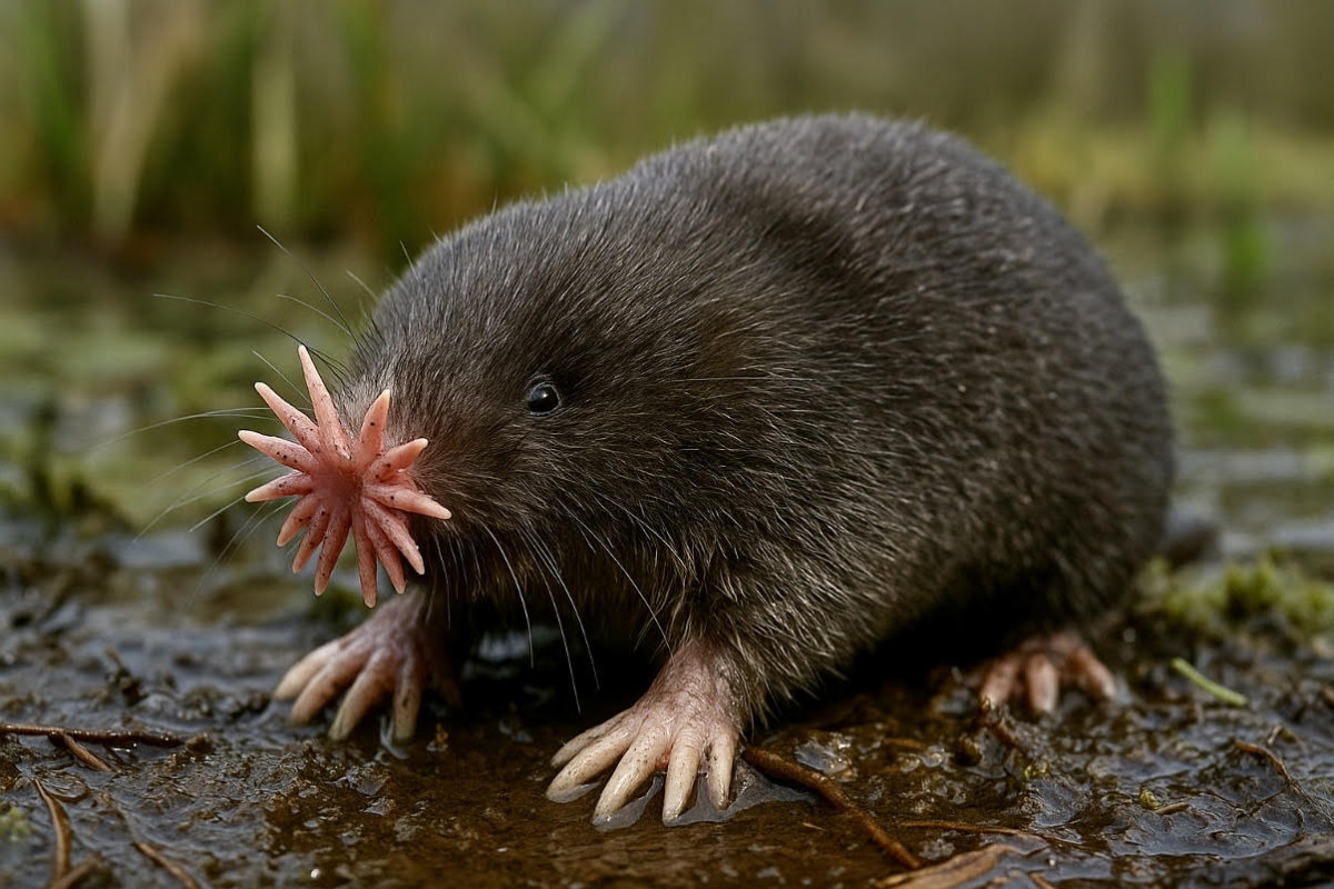 Krtek hvězdonosý: nejrychlejší „jedlík“ s nosem jako ruka