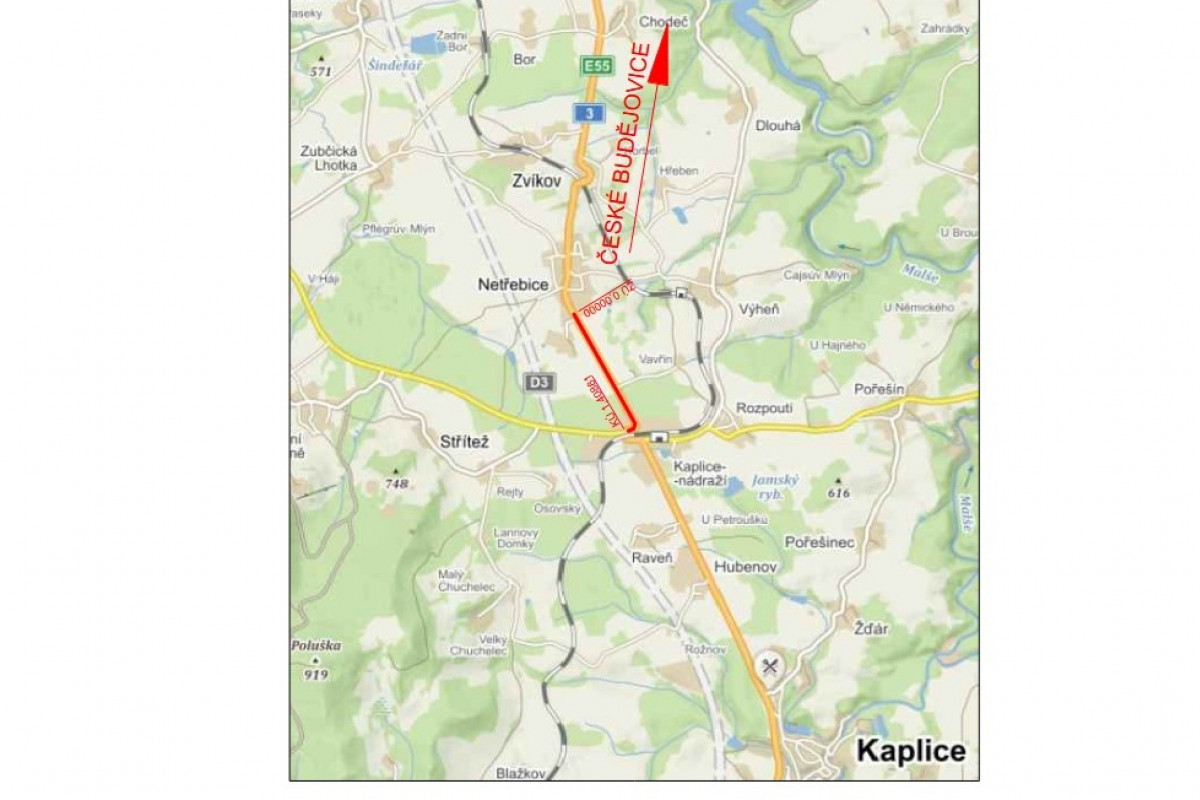ŘSD zahajuje opravu silnice I/3 mezi Netřebicemi a Kaplicí-nádraží
