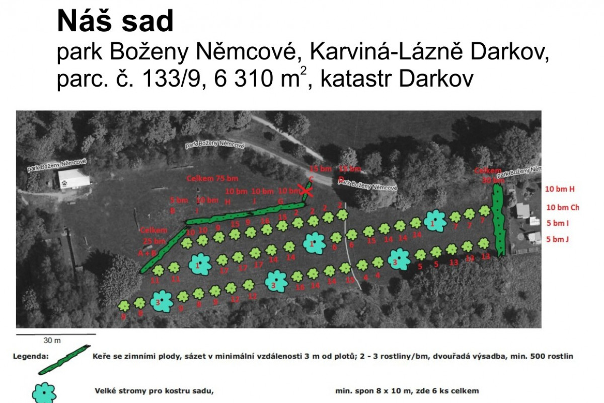 Karviná založí v parku Boženy Němcové městský sad „Náš sad“