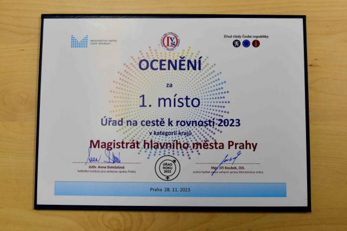V soutěži Úřad na cestě k rovnosti zvítězil opět pražský magistrát V soutěži Úřad na cestě k rovnosti zvítězil opět pražský magistrát