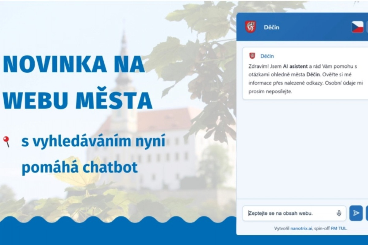 Novinka na webu města Děčína: Chatbot pomůže vyhledat informace