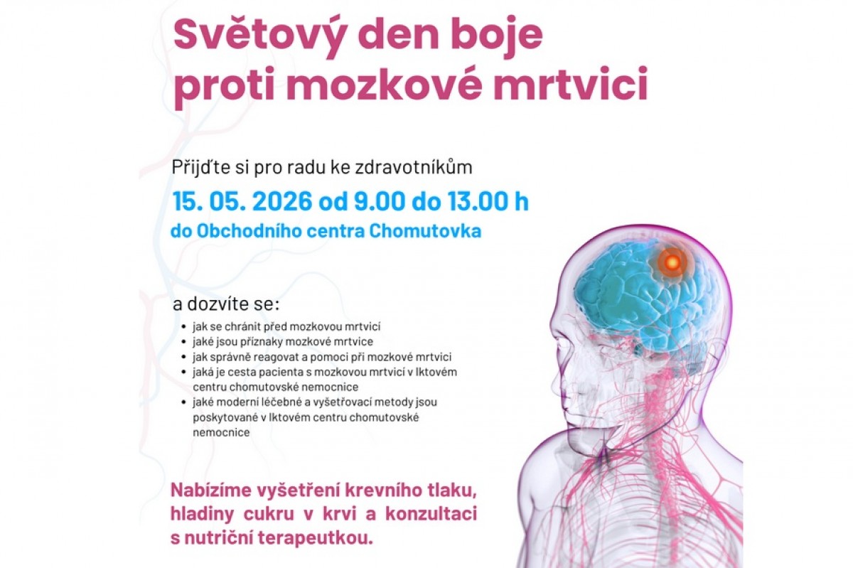 Ke Světovému dni proti mozkové mrtvici se uskuteční preventivní akce