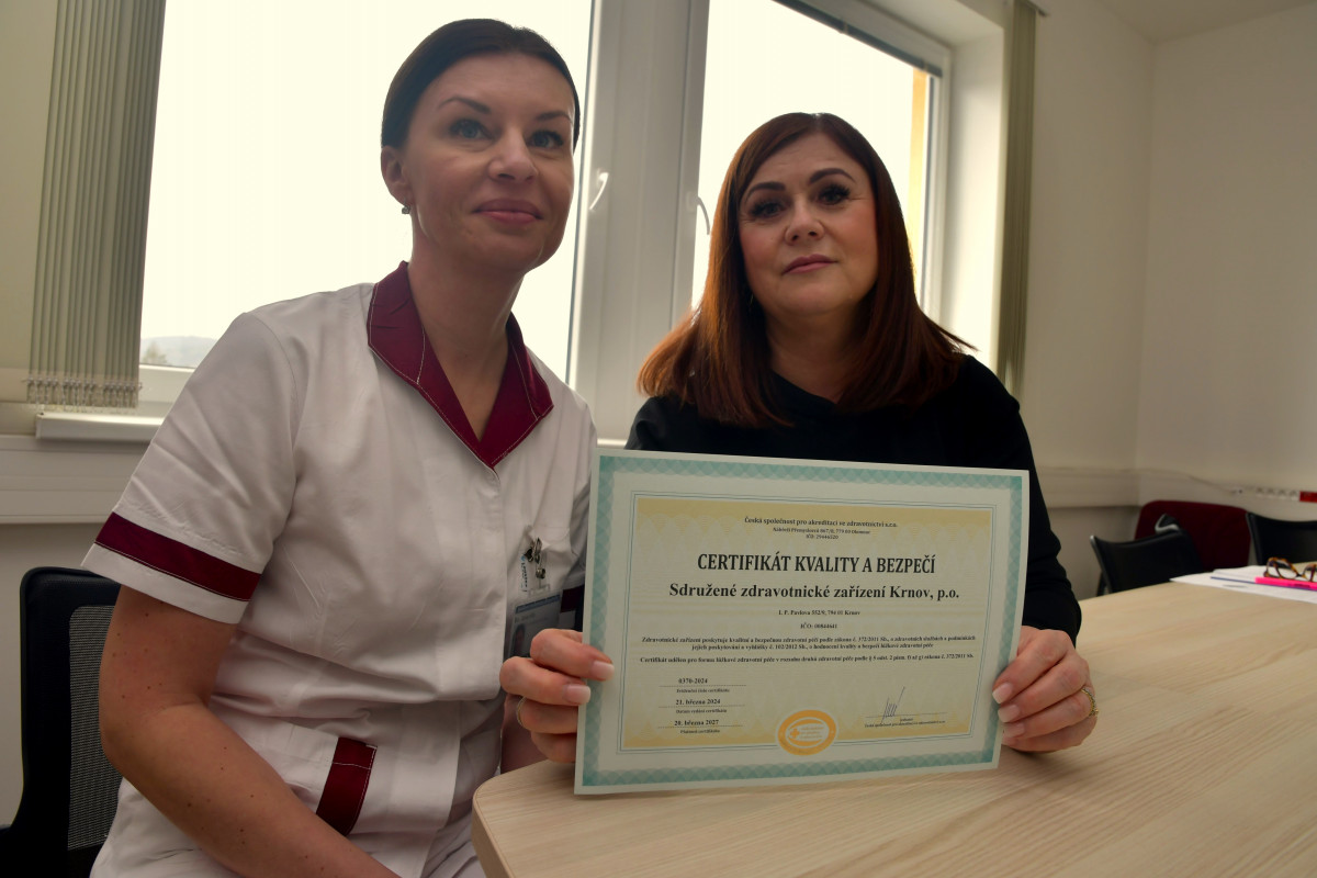 Sdružené zdravotnické zařízení Krnov obhájilo akreditaci