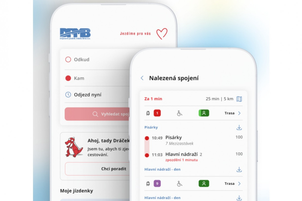 DPMBinfo vyhledá spojení a upozorní na končící platnost jízdenky